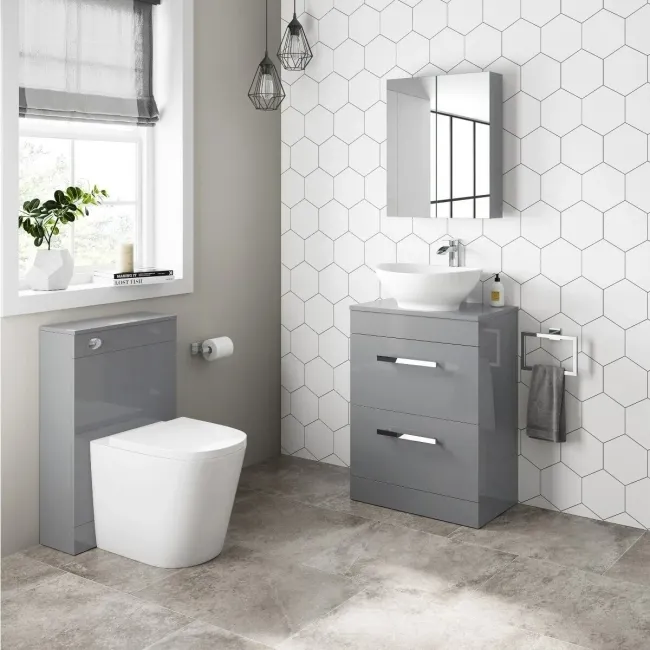 Avon Stone Grey Vanity Drawer with Oval Counter Top Basin 600mm