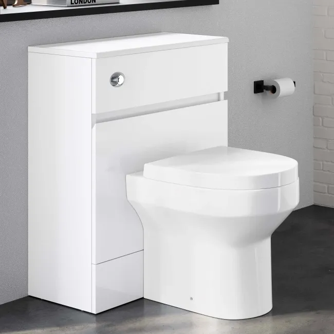 Foster Gloss White Back To Wall Unit and Denver Toilet