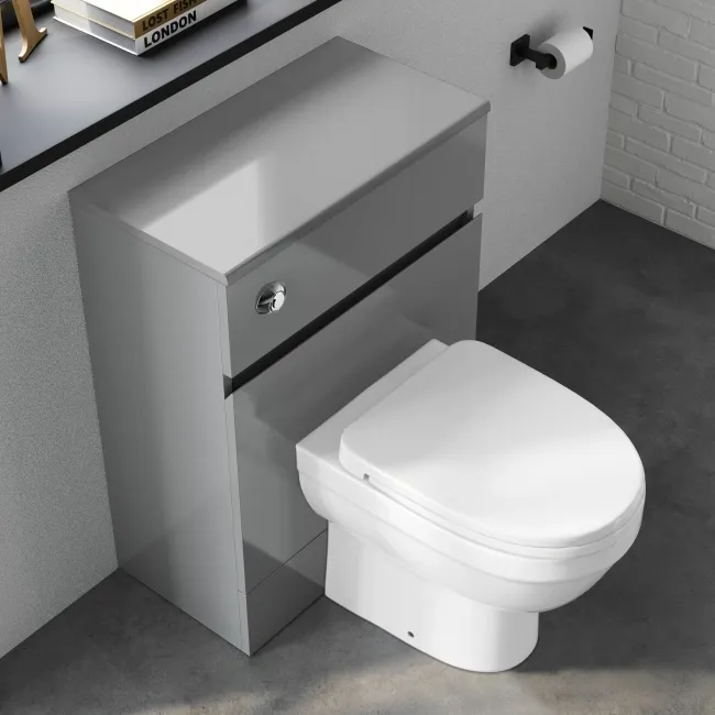 Foster Stone Grey Back To Wall Unit and Seattle Toilet