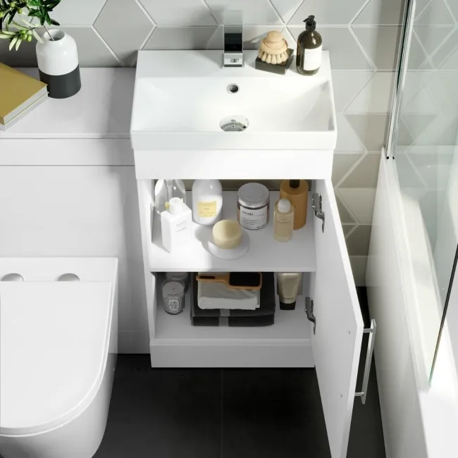 Avon Gloss White Combination Vanity Basin and Boston Toilet 950mm