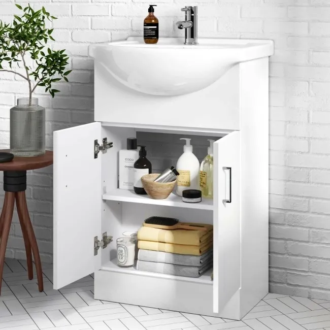 Quartz Gloss White Combination Vanity Basin and Houston Toilet 1050mm