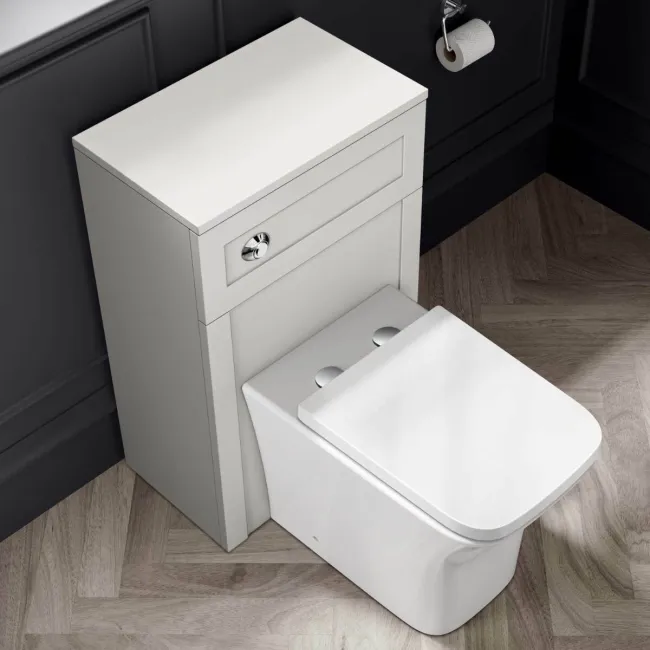 Capri Cotton White Combination Vanity Basin and Houston Toilet 1050mm - Chrome Handles