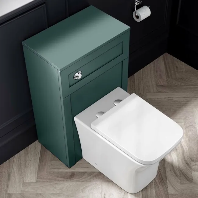 Capri Mystic Green Combination Vanity Basin and Houston Toilet 1150mm - Chrome Handles