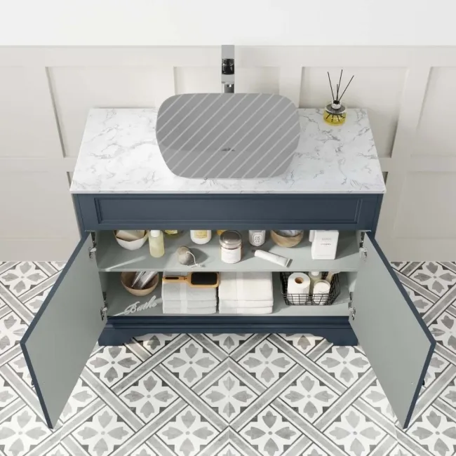 Lucia Inky Blue Cabinet with Marble Top 1030mm - Excludes Counter Top Basin