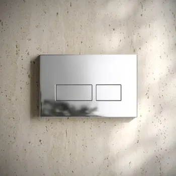 Idaho Chrome Square Button Flush Plate