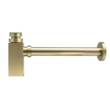 Brushed Brass Square Basin Bottle Trap
