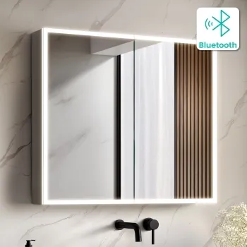 Margot Illuminated LED Mirror Cabinet With BLUETOOTH Speaker & USB Port 700x800mm
