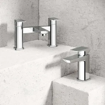 Soar Chrome Basin & Bath Mixer Tap Set