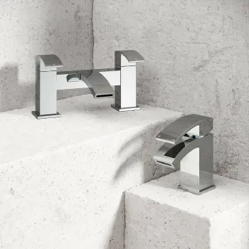 Welland Chrome Basin & Bath Mixer Tap Set