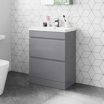 Trent Stone Grey Basin Drawer Vanity 600mm