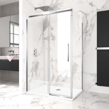 Stockholm Easy Clean 8mm Frameless Sliding Shower Enclosure 1200x900mm