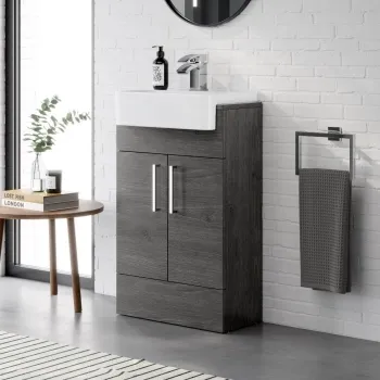 Harper Charcoal Elm Vanity with Semi Recessed Basin 500mm