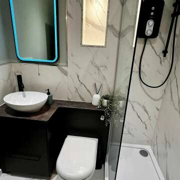 Olivia Black Framed Illuminated LED Mirror 800x600mm