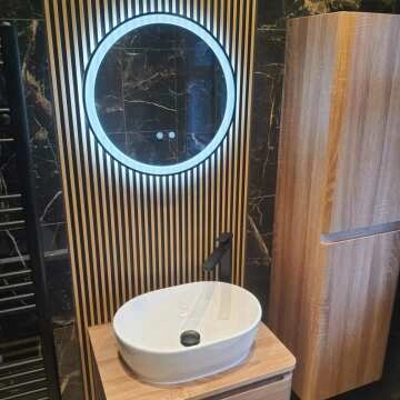 Lea Matt Black High Rise Basin Mixer Tap