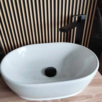 Lea Matt Black High Rise Basin Mixer Tap