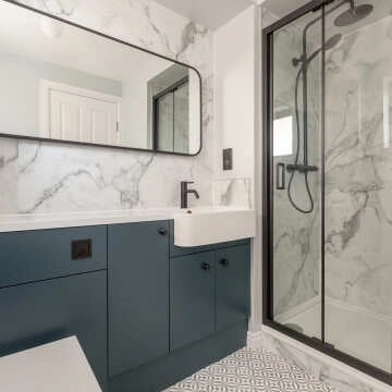 Olivia Black Framed Rectangular Bathroom Mirror 600x1200mm