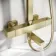 Skye Square Brushed Brass Thermostatic Bath Filler Shower Set
