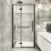 Helsinki Matt Black Premium Easy Clean 8mm Hinged Shower Door 1000mm