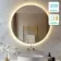 Delilah Battery Operated Brushed Brass Round Backlit LED Mirror 800mm