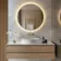 Delilah Battery Operated Brushed Brass Round Backlit LED Mirror 800mm