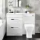 Avon Gloss White Combination Basin Drawer and Atlanta Toilet 1100mm - Left Handed