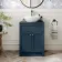Milos Navy Blue Vanity with Oval Basin 600mm - Brushed Handles