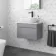 Trent Stone Grey Wall Hung Drawer Vanity with Marble Top & Curved Counter Top Basin 600mm