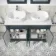 Lucia Inky Blue Double Vanity with Marble Top & Curved Counter Top Basin 1200mm