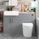 Harper Stone Grey Combination Vanity Basin with Marble Top & Boston Toilet 1200mm - Black Accents