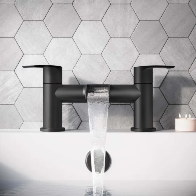 Eden Matt Black Waterfall Bath Filler