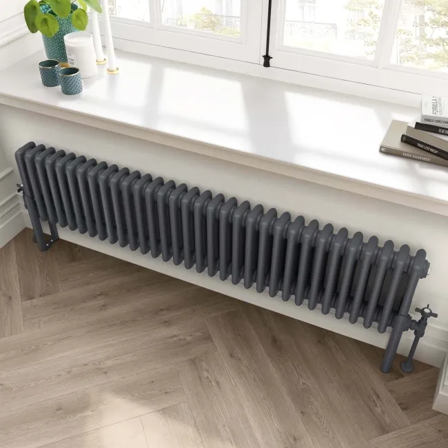 Athens Anthracite Triple Column Horizontal Traditional Radiator 300x1415mm