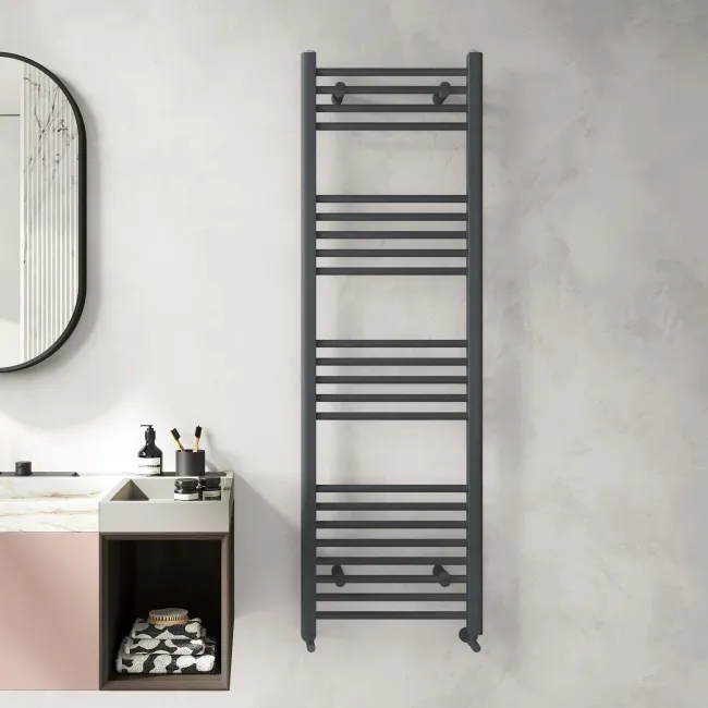 Barcelona Anthracite Straight Heated Towel Rail 1600x500mm