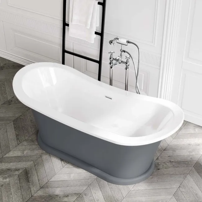 Mayfair 1700mm Graphite Grey Freestanding Roll Top Slipper Bath