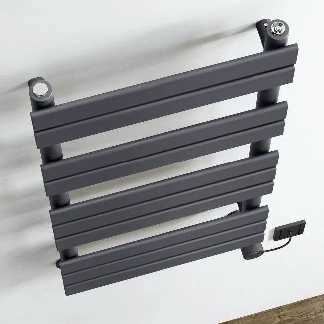 Santorini Electric Anthracite Flat Panel Heated Towel Rail 1000x450mm