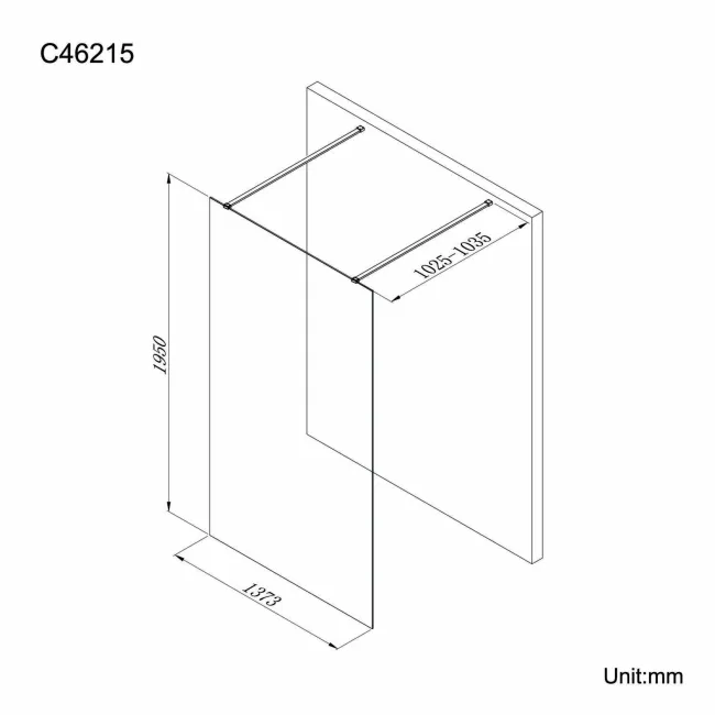 Copenhagen Easy Clean 8mm Walk Through Wet Room Shower Glass Panel 1400mm