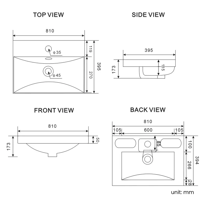Trent Stone Grey Combination Basin Drawer and Miami Toilet 1300mm