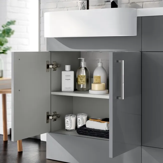 Harper Stone Grey Combination Vanity Basin and Aruba Toilet 1200mm - Left Handed