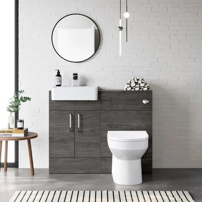 Harper Charcoal Elm Combination Vanity Basin & Miami Toilet 1000mm