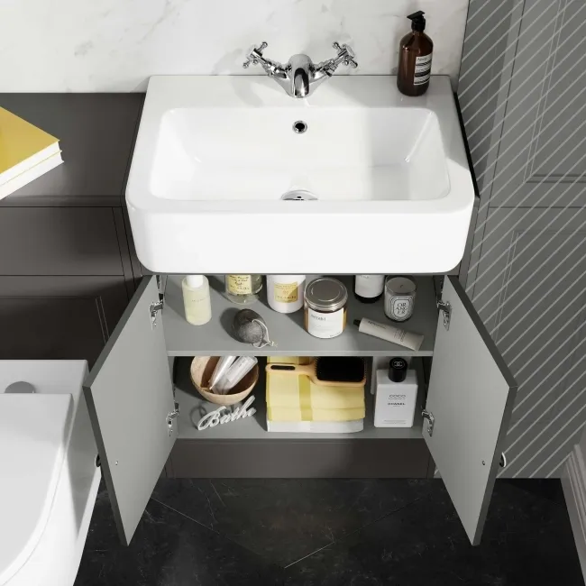 Monaco Graphite Grey Combination Vanity Basin and Boston Toilet 1200mm