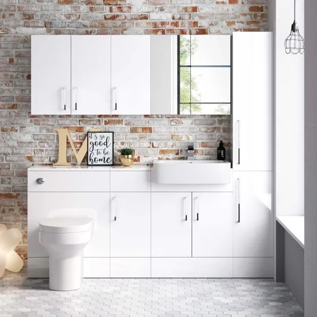 Harper Gloss White Wall Hung Cabinet 600x300mm