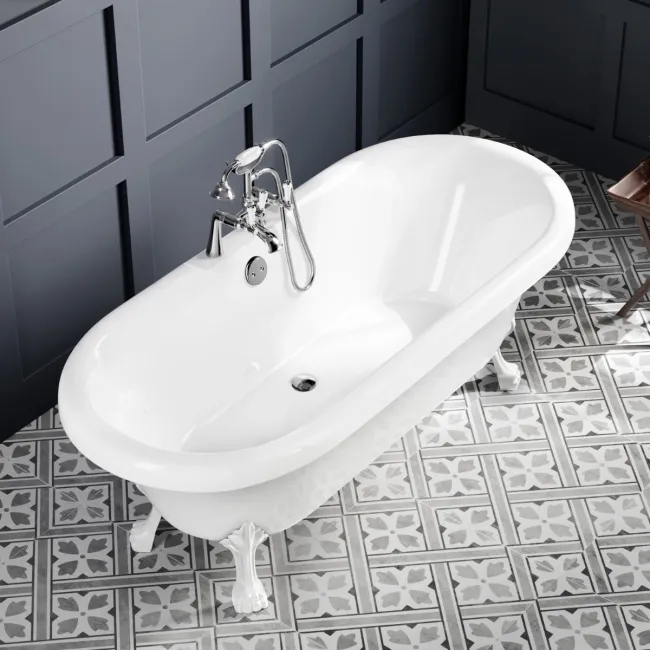 Grosvenor 1700mm Roll Top Bath - White Claw Feet