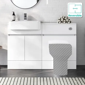 Foster Gloss White Basin Vanity and Back To Wall Toilet Unit 1200mm