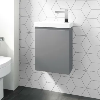 Trent Stone Grey Cloakroom Wall Hung Basin Vanity 400mm