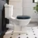 Lima Traditional Close Coupled Toilet With Inky Blue Wooden Seat