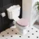 Lima Traditional Close Coupled Toilet With Cashmere Pink Wooden Seat