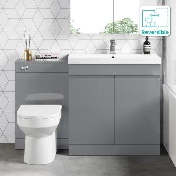 Trent Stone Grey Combination Vanity Basin and Miami Toilet 1300mm