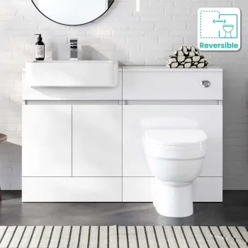 Foster Gloss White Combination Vanity Basin and Seattle Toilet 1200mm