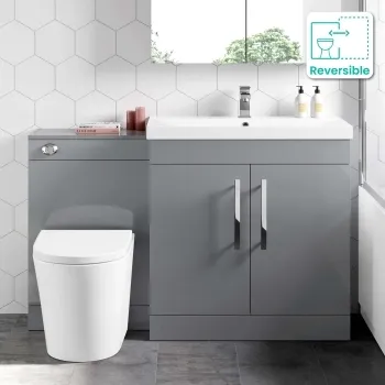 Avon Stone Grey Combination Vanity Basin and Boston Toilet 1300mm