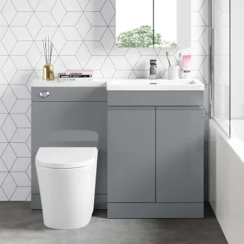 Trent Stone Grey Combination Vanity Basin and Boston Toilet 1100mm - Right Handed