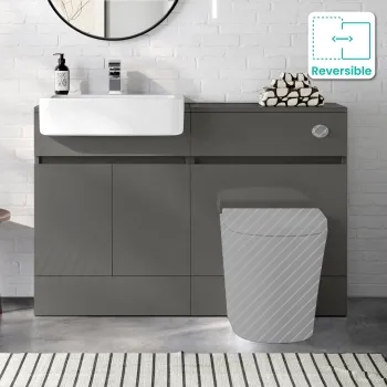 Foster Tungsten Grey Basin Vanity and Back To Wall Toilet Unit 1200mm - Excludes Toilet